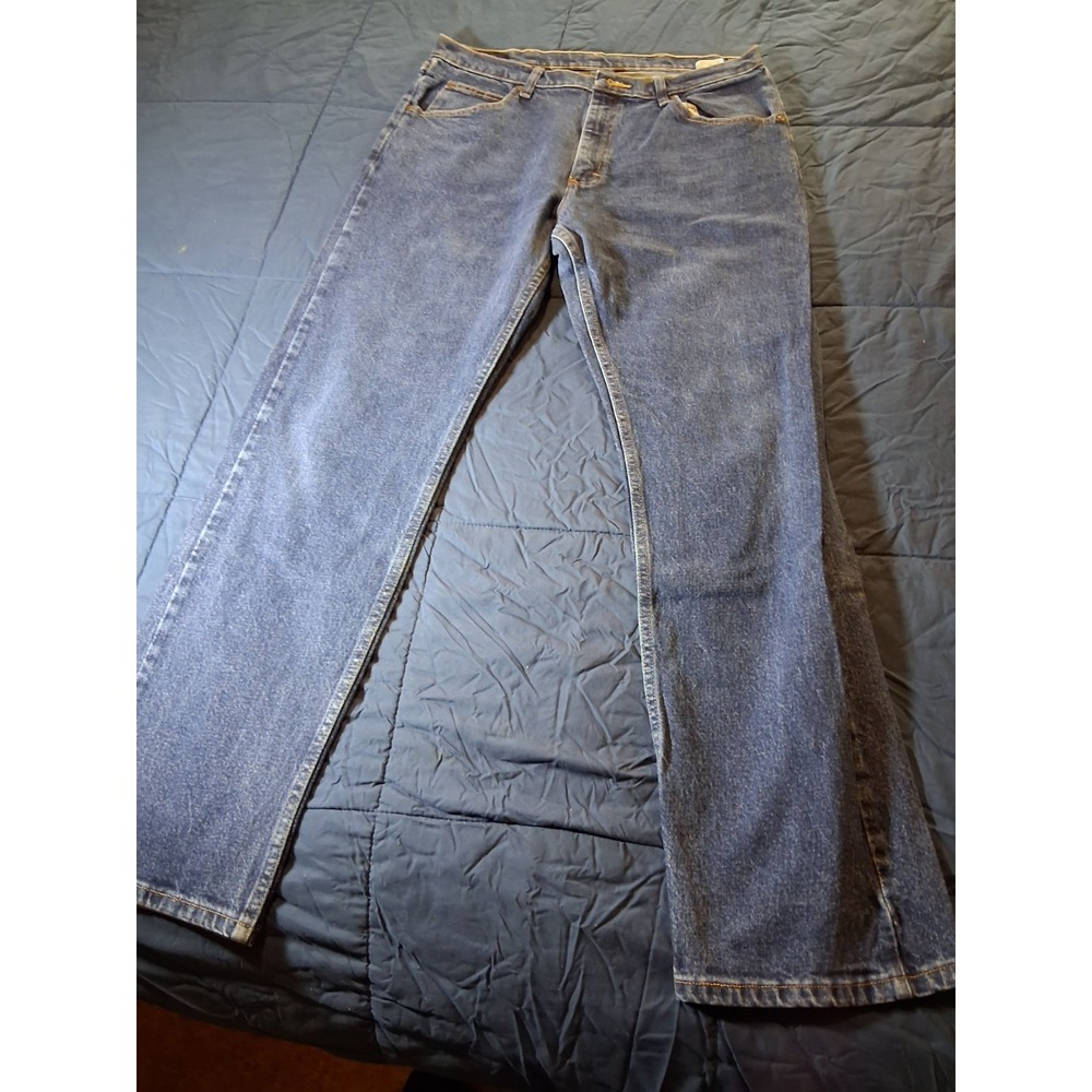 Wrangler Jeans Mens 34x32 Regular Fit 100% Cotton Blue‎ Denim